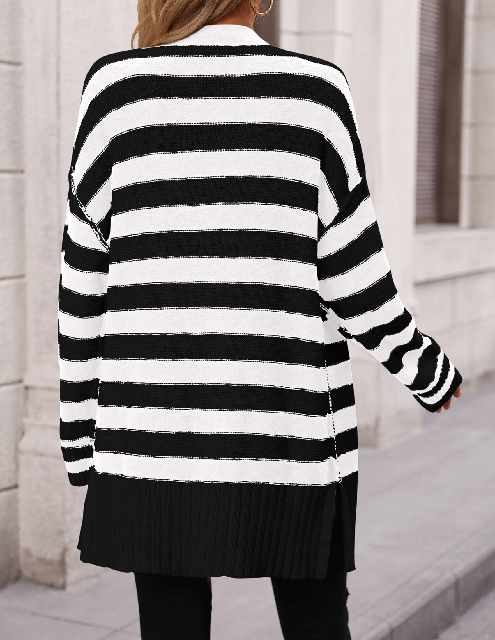 Foto 2 | Jersey Tipo Cárdigan Prettygarden De Algodón Blanco Y Negro Para Mujer - Venta Internacional.