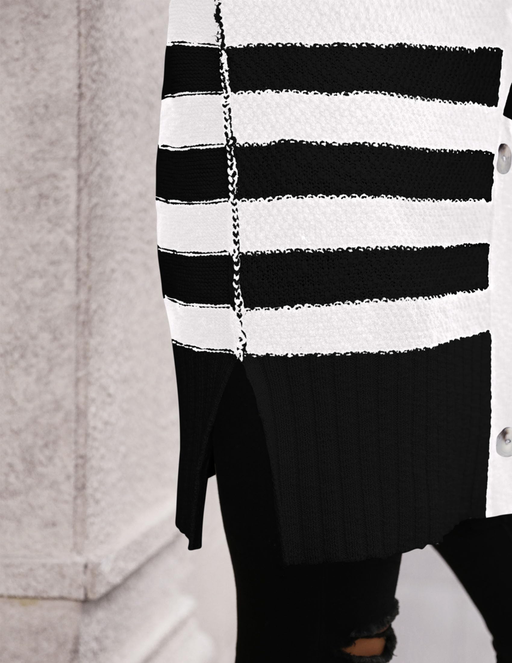 Foto 6 pulgar | Jersey Tipo Cárdigan Prettygarden De Algodón Blanco Y Negro Para Mujer - Venta Internacional.