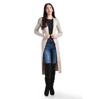 Foto 1 | Cardigan Largo Acanalado Roman Fashion /juvenil, 7541 (beige) Beige