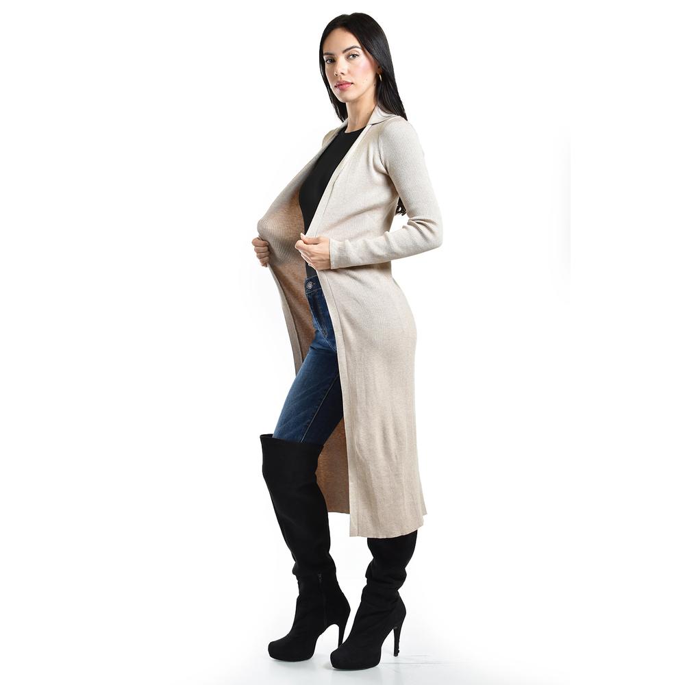 Foto 2 | Cardigan Largo Acanalado Roman Fashion /juvenil, 7541 (beige) Beige