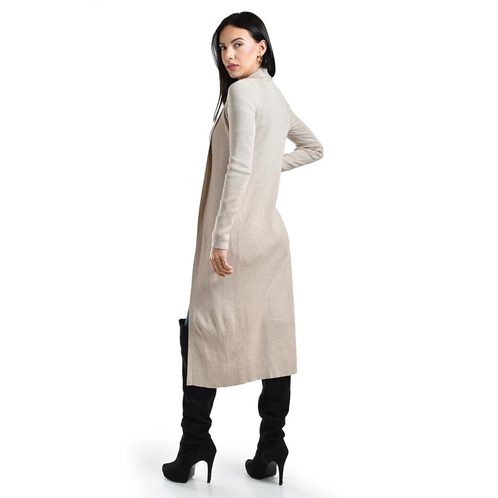 Foto 3 | Cardigan Largo Acanalado Roman Fashion /juvenil, 7541 (beige) Beige