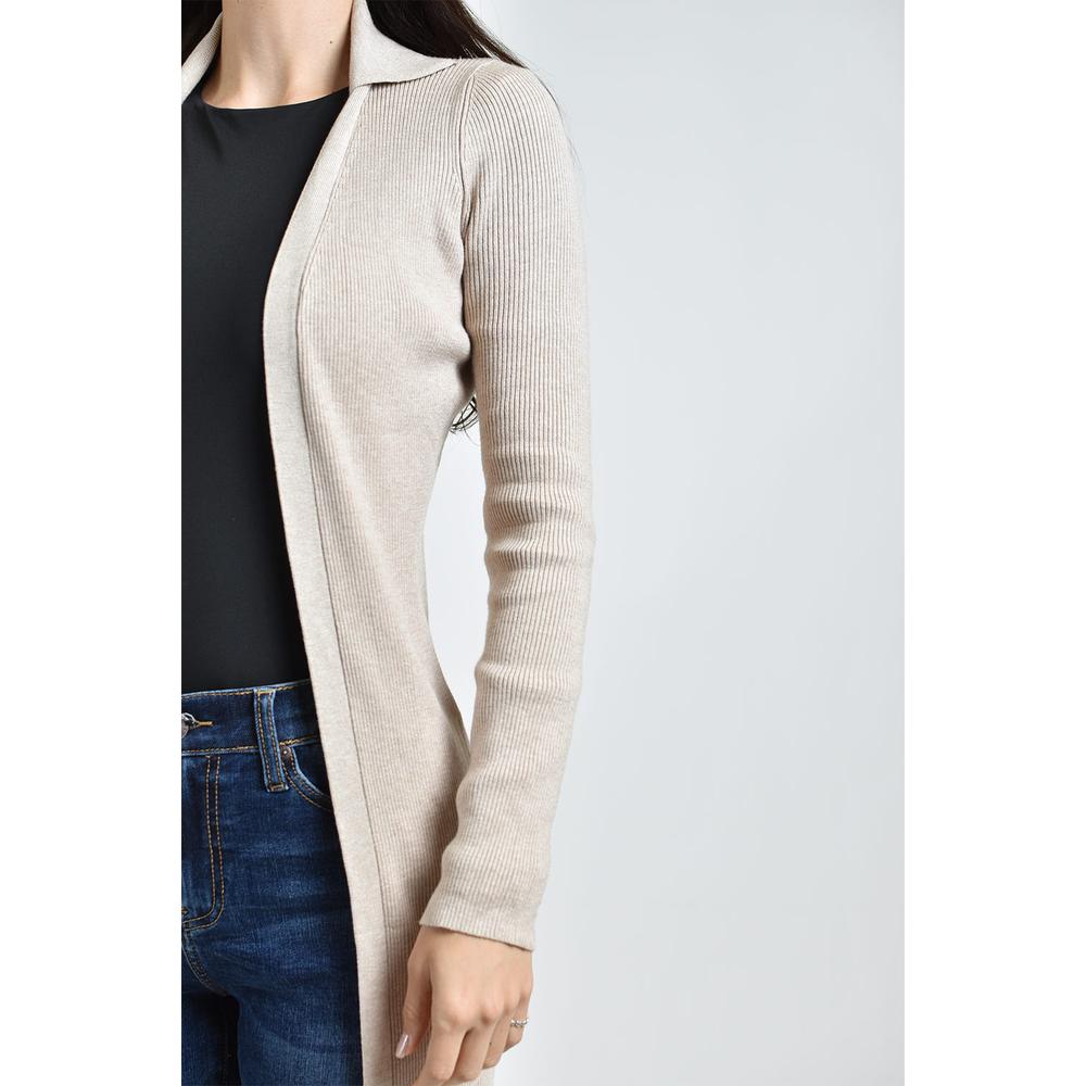 Foto 4 | Cardigan Largo Acanalado Roman Fashion /juvenil, 7541 (beige) Beige