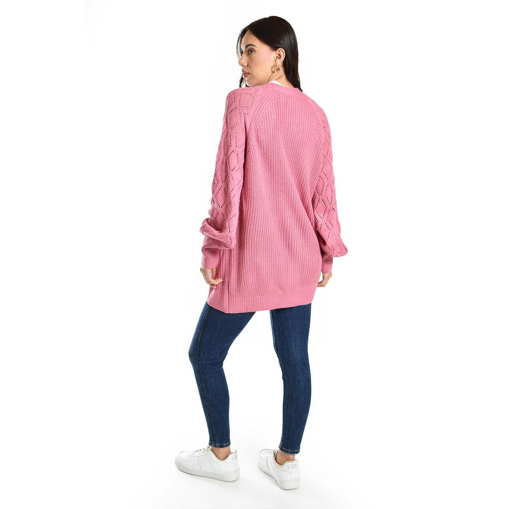 Foto 4 pulgar | Cardigan De Punto Roman Fashion /juvenil, 41849 (rosa) Rosa
