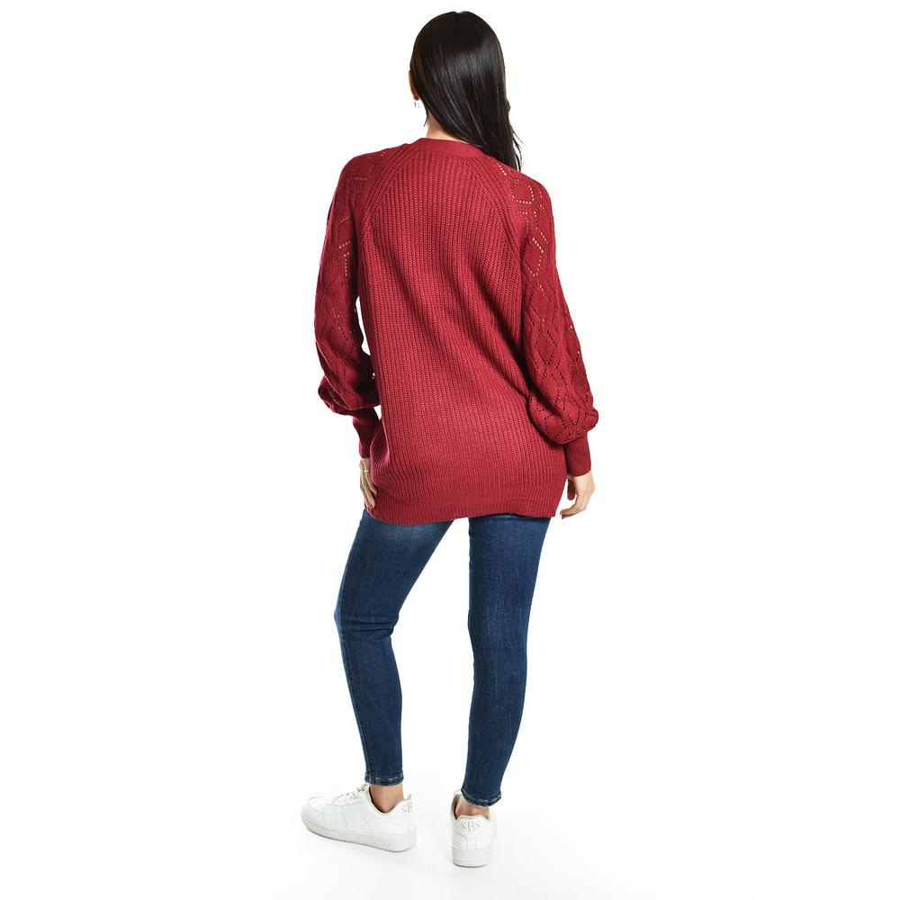 Foto 4 pulgar | Cardigan De Punto Roman Fashion /juvenil, 41849 (rojo) Rojo