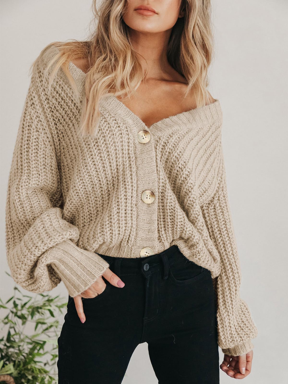 Foto 7 pulgar | Cardigan Prettygarden, Suéter De Punto Con Cuello En V Y Botones Para Mujer - Venta Internacional.