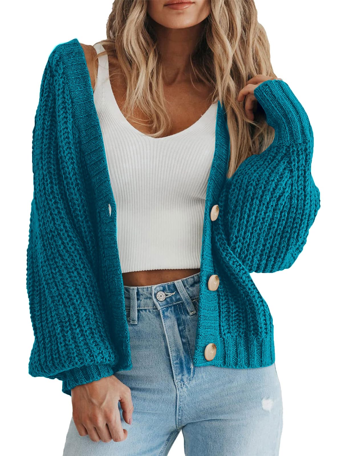 Suéter Tipo Cárdigan Prettygarden De Manga Larga Con Frente Abierto Para Mujer - Venta Internacional.
