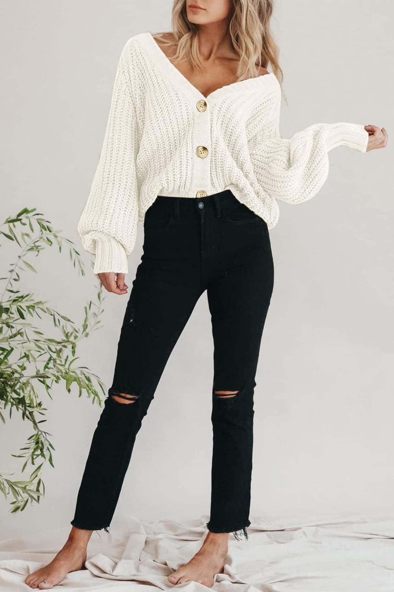 Foto 6 | Cárdigan Prettygarden De Color Liso Casual Para Mujer, Otoño 2024 - Venta Internacional.
