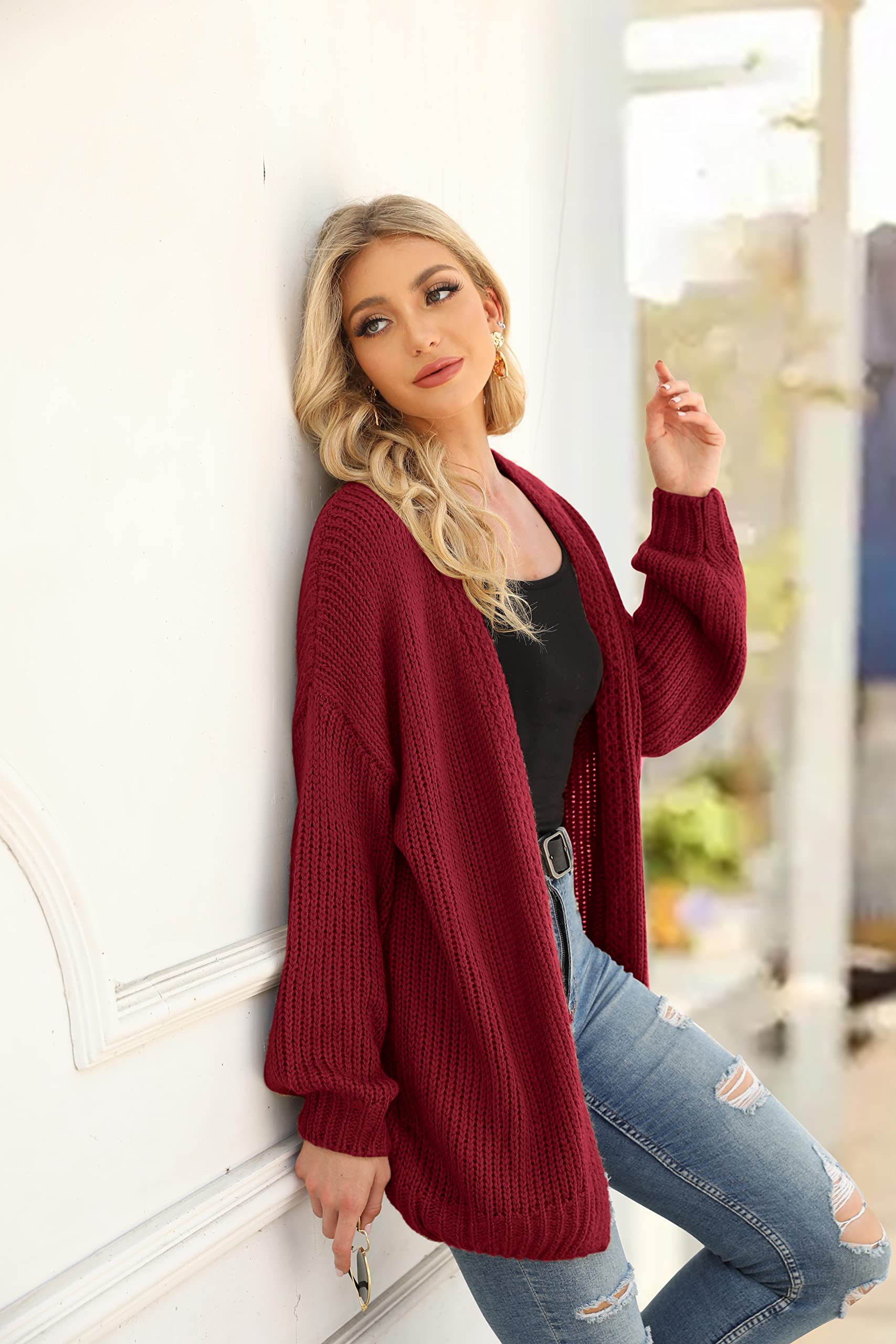 Foto 7 | Cárdigan Prettygarden Casual Holgado Con Parte Delantera Abierta Para Mujer - Venta Internacional.