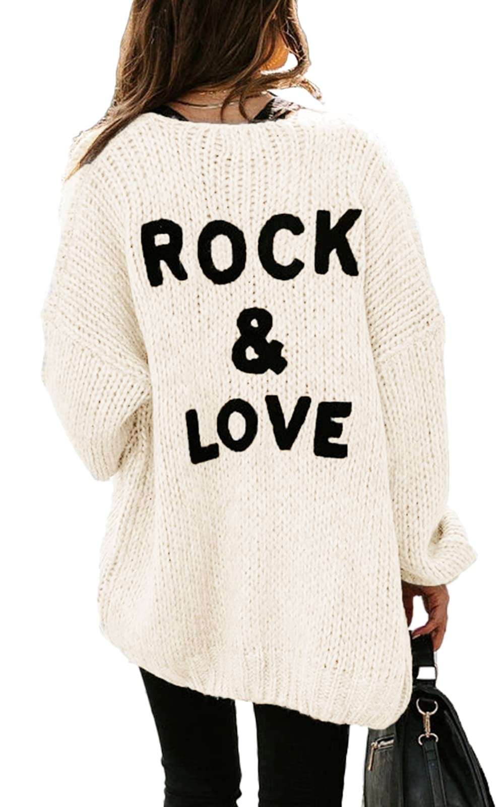 Foto 1 | Jersey Tipo Cárdigan Prettygarden Para Mujer, Acrílico, Color Blanco, Talla Xl - Venta Internacional.
