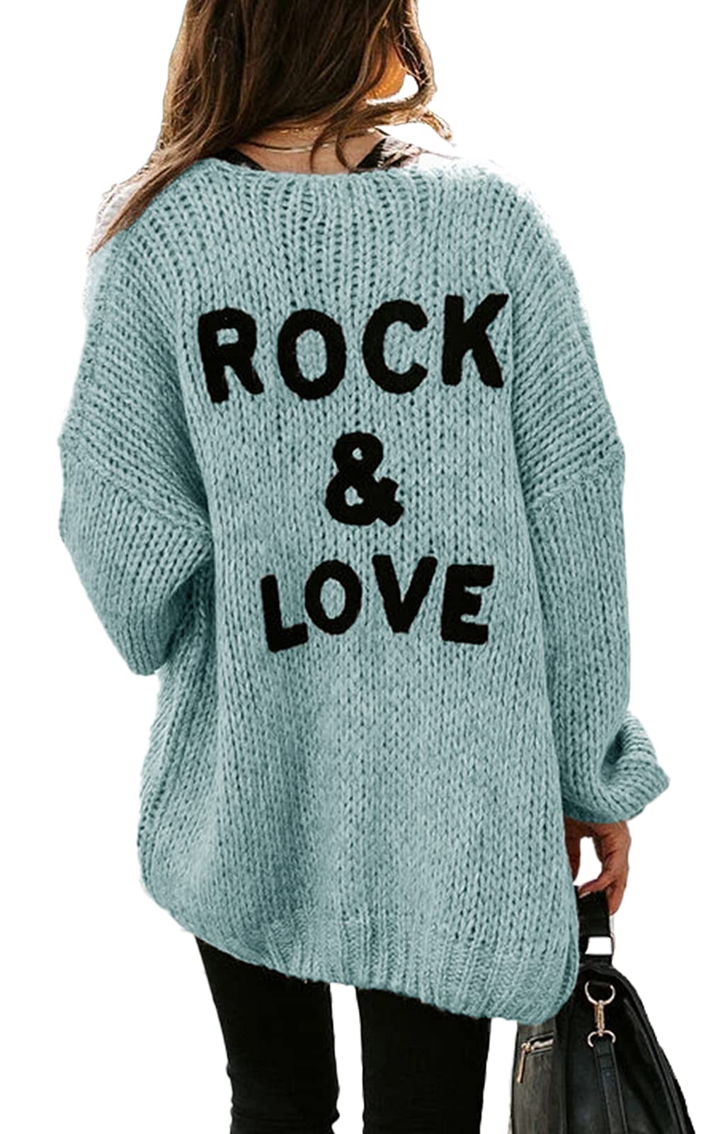 Jersey Tipo Cárdigan Prettygarden Para Mujer, De Punto Grueso, Azul Mediano - Venta Internacional.
