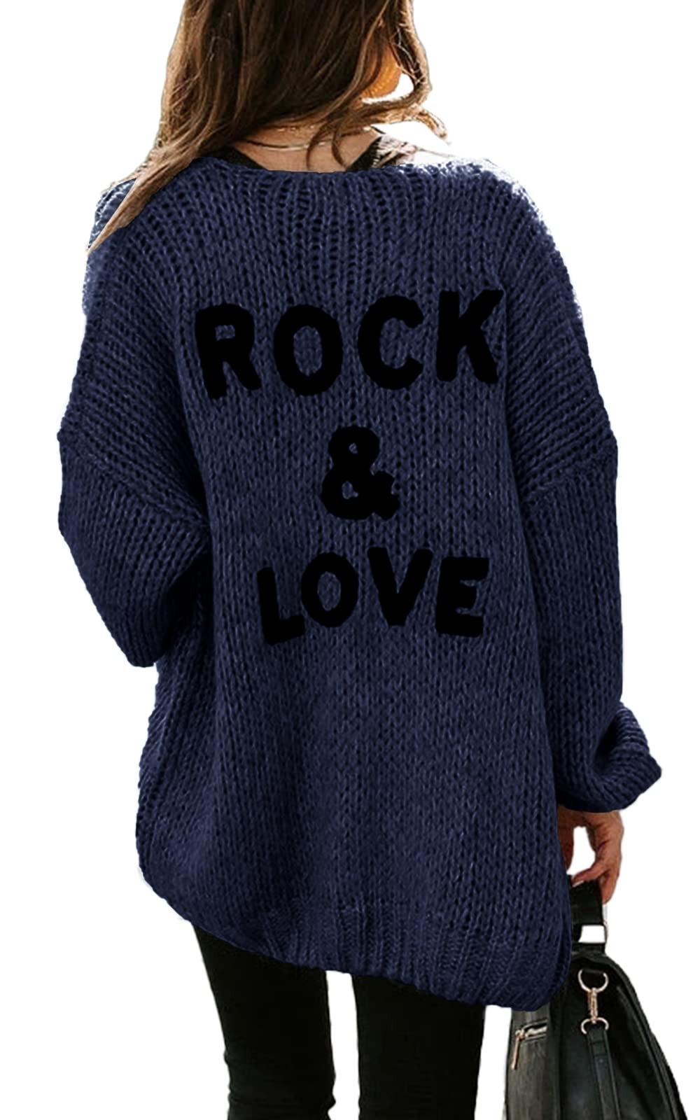 Jersey Tipo Cárdigan Prettygarden De Punto Grueso Para Mujer, Azul Marino, Xl - Venta Internacional.