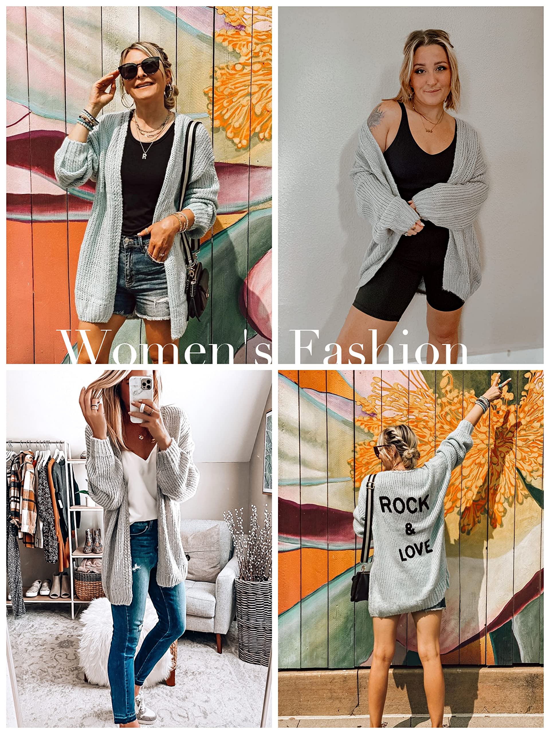 Foto 5 pulgar | Jersey Tipo Cárdigan Prettygarden Para Mujer, Parte Delantera Abierta, Gris, Talla S - Venta Internacional.