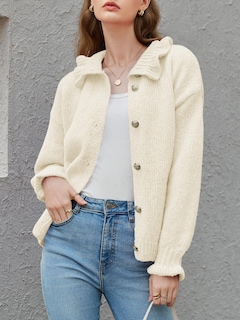 Foto 3 | Cárdigan Saodimallsu De Punto Con Volantes Y Botones Para Mujer - Venta Internacional.
