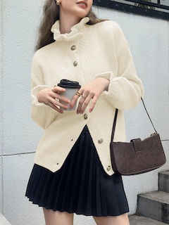 Foto 4 | Cárdigan Saodimallsu De Punto Con Volantes Y Botones Para Mujer - Venta Internacional.