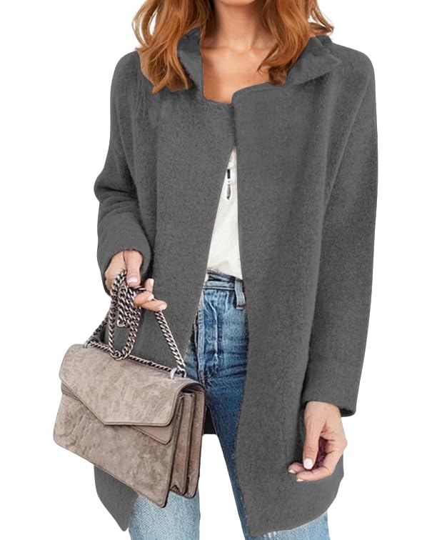Jersey De Punto Para Mujer, Modelo Ecowish, Con Parte Delantera Abierta, Otoño-invierno - Venta Internacional.