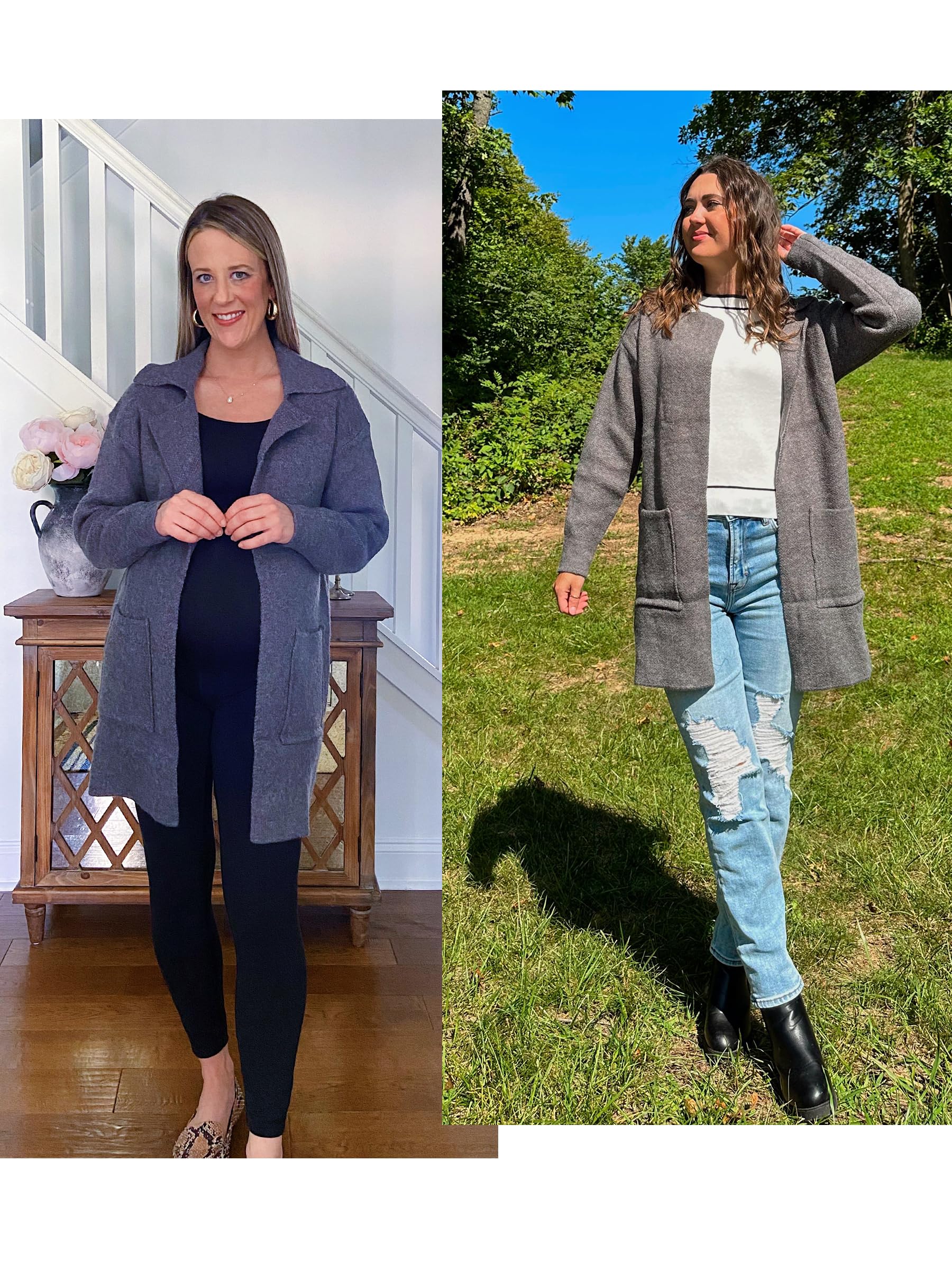 Foto 5 pulgar | Jersey De Punto Para Mujer, Modelo Ecowish, Con Parte Delantera Abierta, Otoño-invierno - Venta Internacional.