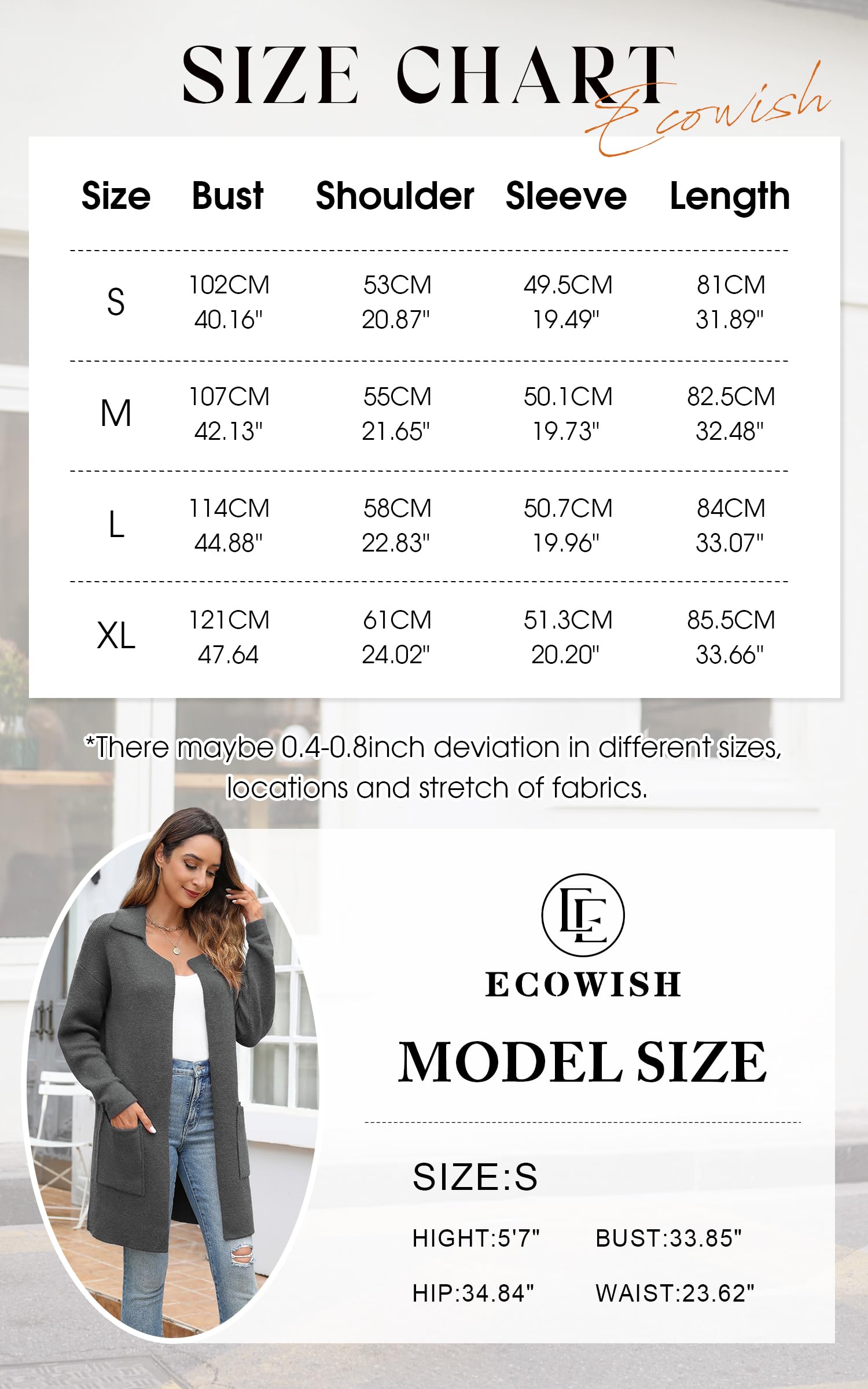 Foto 8 pulgar | Jersey De Punto Para Mujer, Modelo Ecowish, Con Parte Delantera Abierta, Otoño-invierno - Venta Internacional.