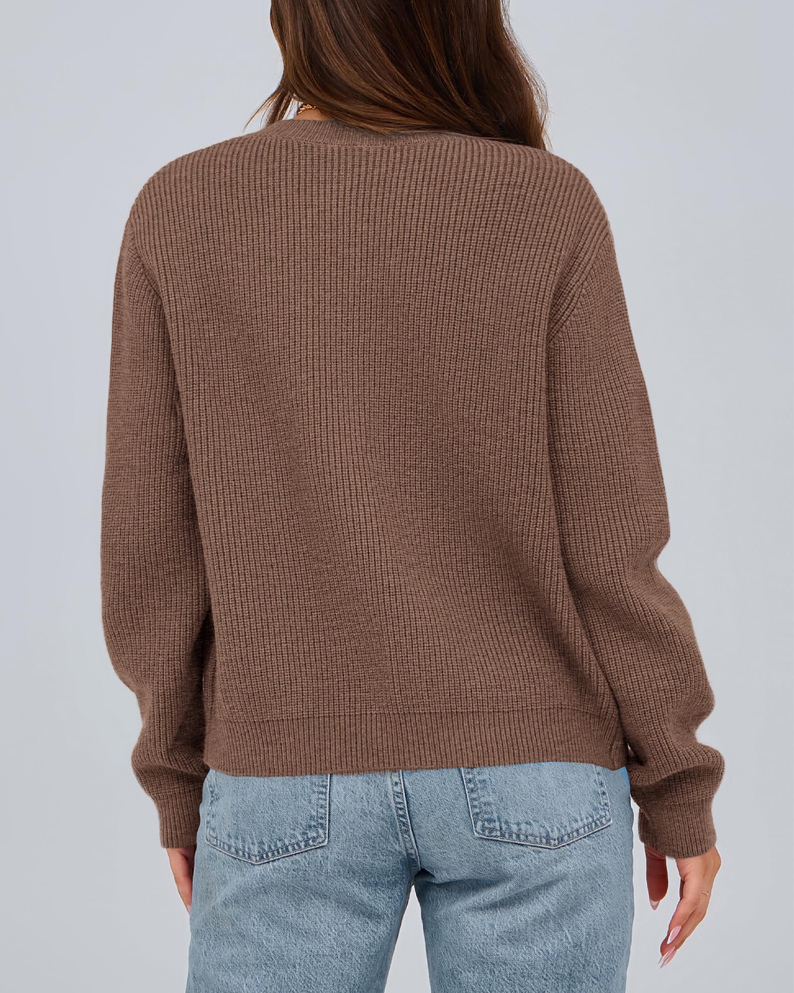 Foto 4 | Jersey Tipo Cárdigan Btfbm, Moderno, Otoño, 2024, Frente Abierto, Mujer, Marrón - Venta Internacional.