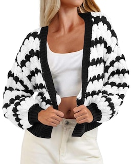 Foto 1 | Jersey Tipo Cárdigan Saodimallsu Con Corte En La Parte Delantera Abierta Para Mujer - Venta Internacional.