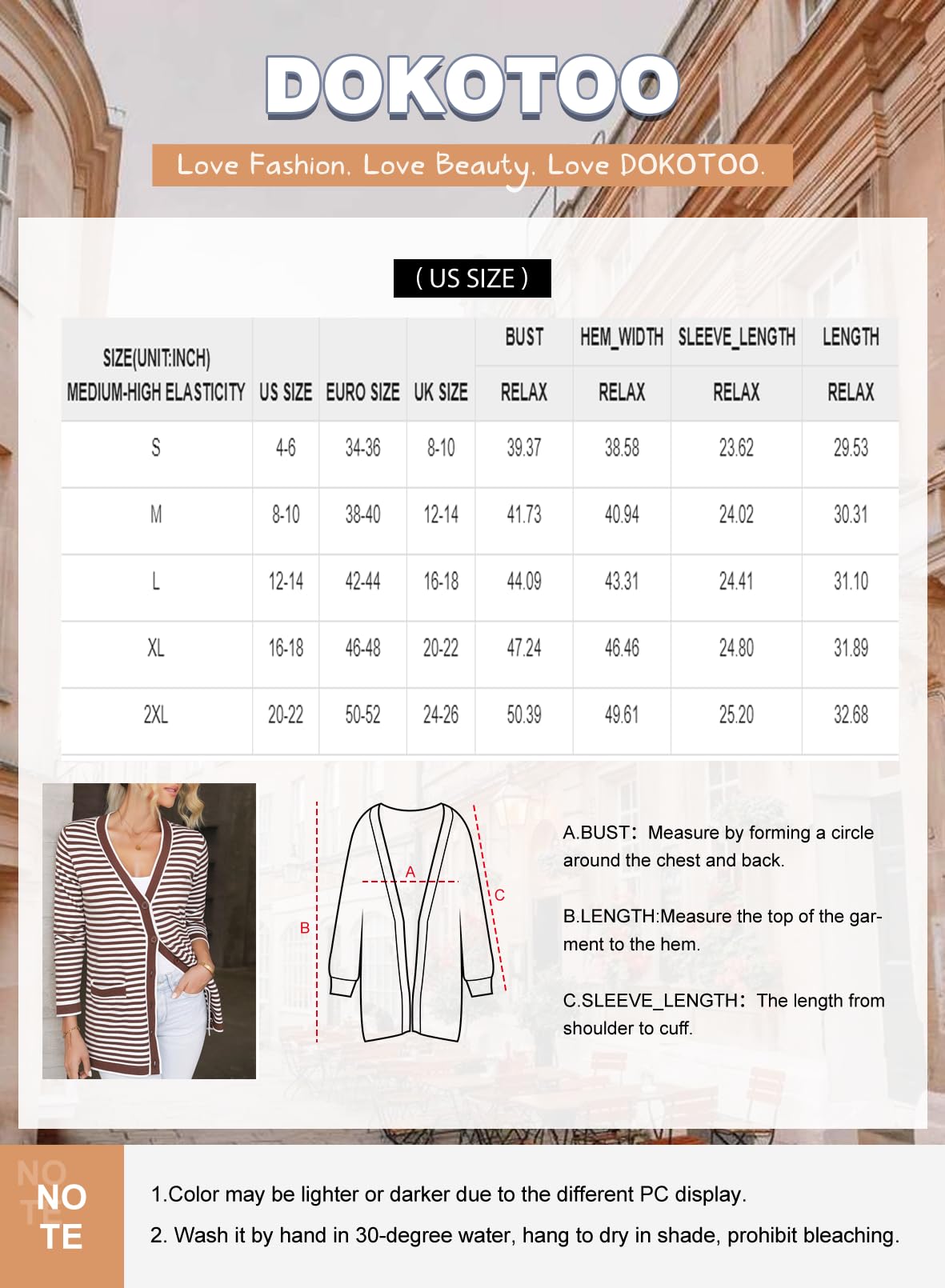 Foto 6 | Cárdigan Dokotoo Lightweight Para Mujer, Talla Grande, Color Albaricoque - Venta Internacional.