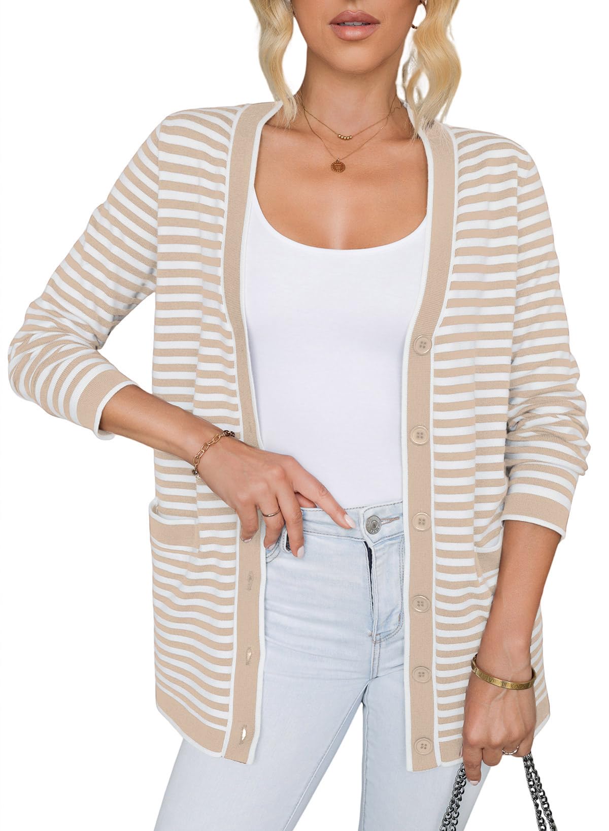 Foto 8 pulgar | Cárdigan Dokotoo Lightweight Para Mujer, Talla Grande, Color Albaricoque - Venta Internacional.