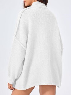 Foto 5 | Jersey Tipo Cárdigan Saodimallsu, De Punto Grueso, De Gran Tamaño, Blanco, Para Mujer - Venta Internacional.