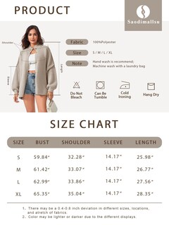 Foto 6 | Jersey Tipo Cárdigan Saodimallsu, De Punto Grueso, De Gran Tamaño, Blanco, Para Mujer - Venta Internacional.