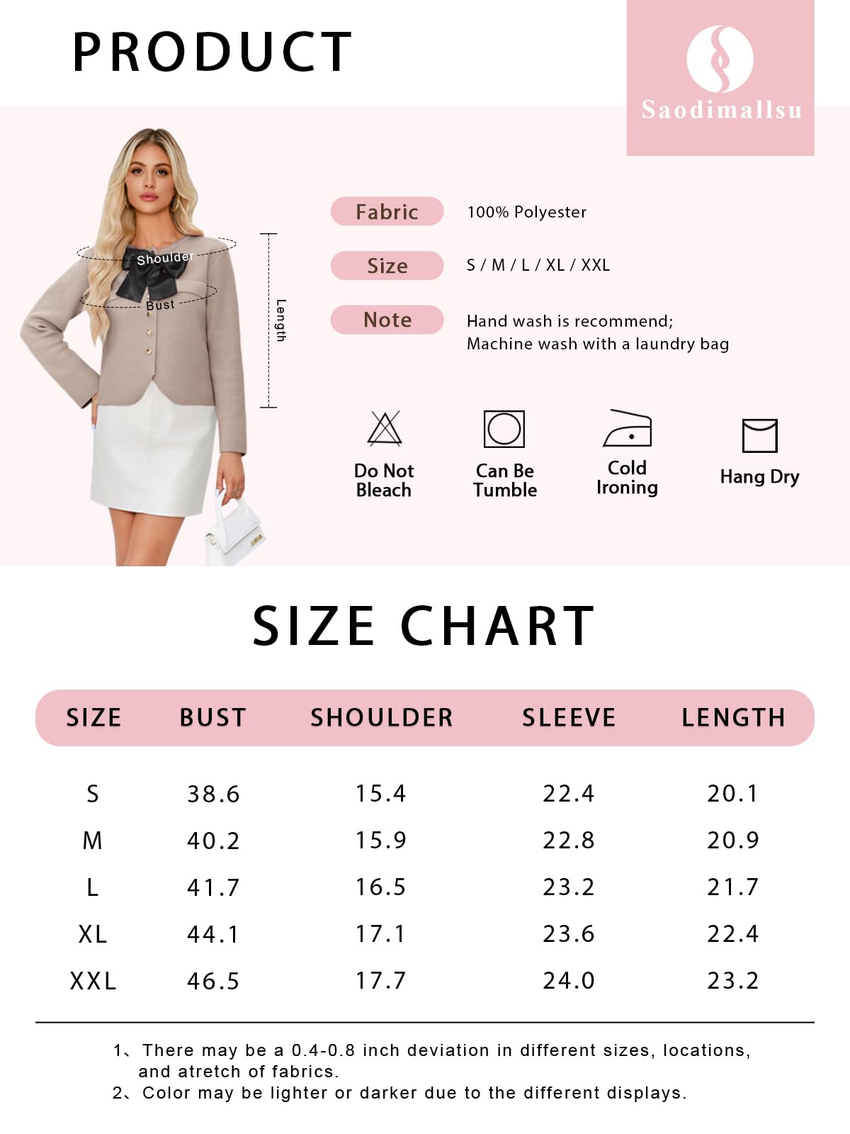 Foto 7 pulgar | Jersey Tipo Cárdigan Saodimallsu De Punto Blanco Corto Para Mujer - Venta Internacional.