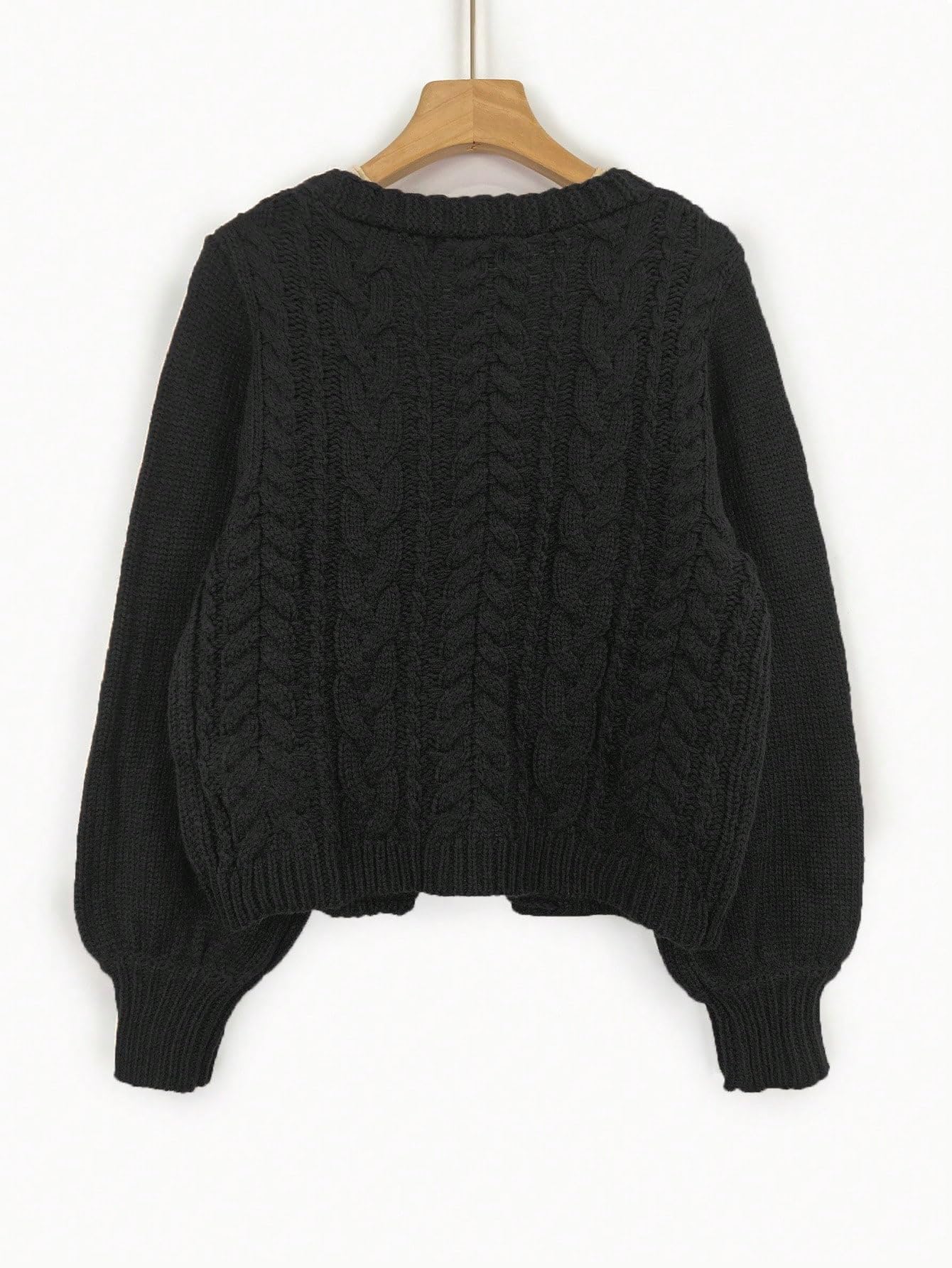 Foto 3 pulgar | Jersey Tipo Cárdigan Soly Hux Para Mujer, Anudado En La Parte Delantera, Cuello En V, Punto Negro - Venta Internacional