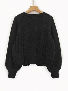 Foto 2 | Jersey Tipo Cárdigan Soly Hux Para Mujer, Anudado En La Parte Delantera, Cuello En V, Punto Negro - Venta Internacional