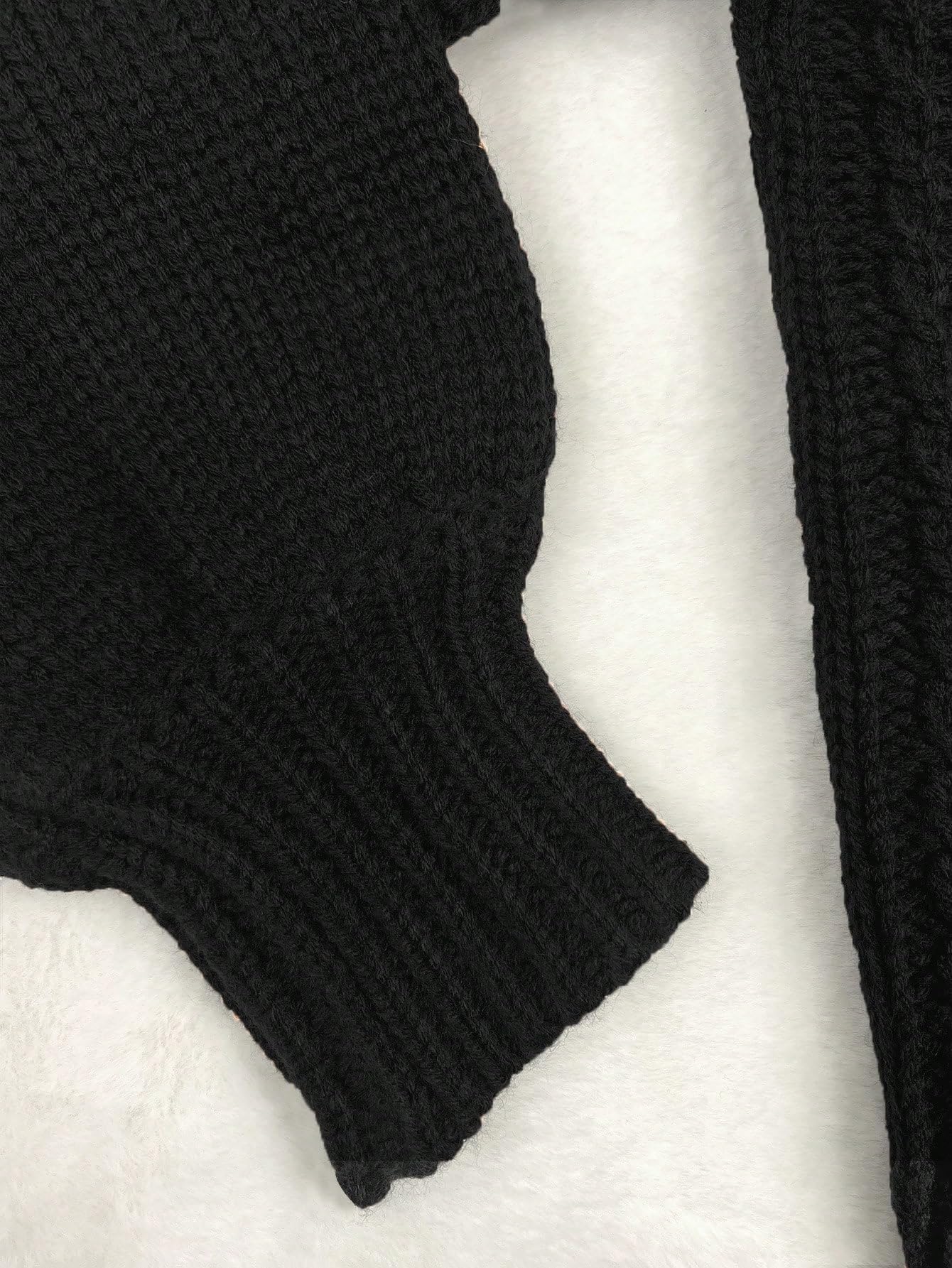 Foto 3 | Jersey Tipo Cárdigan Soly Hux Para Mujer, Anudado En La Parte Delantera, Cuello En V, Punto Negro - Venta Internacional