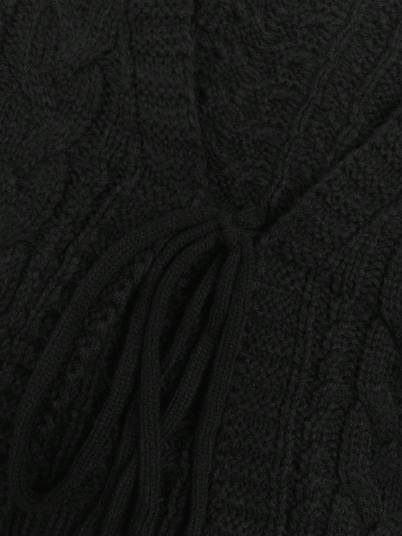 Foto 5 pulgar | Jersey Tipo Cárdigan Soly Hux Para Mujer, Anudado En La Parte Delantera, Cuello En V, Punto Negro - Venta Internacional