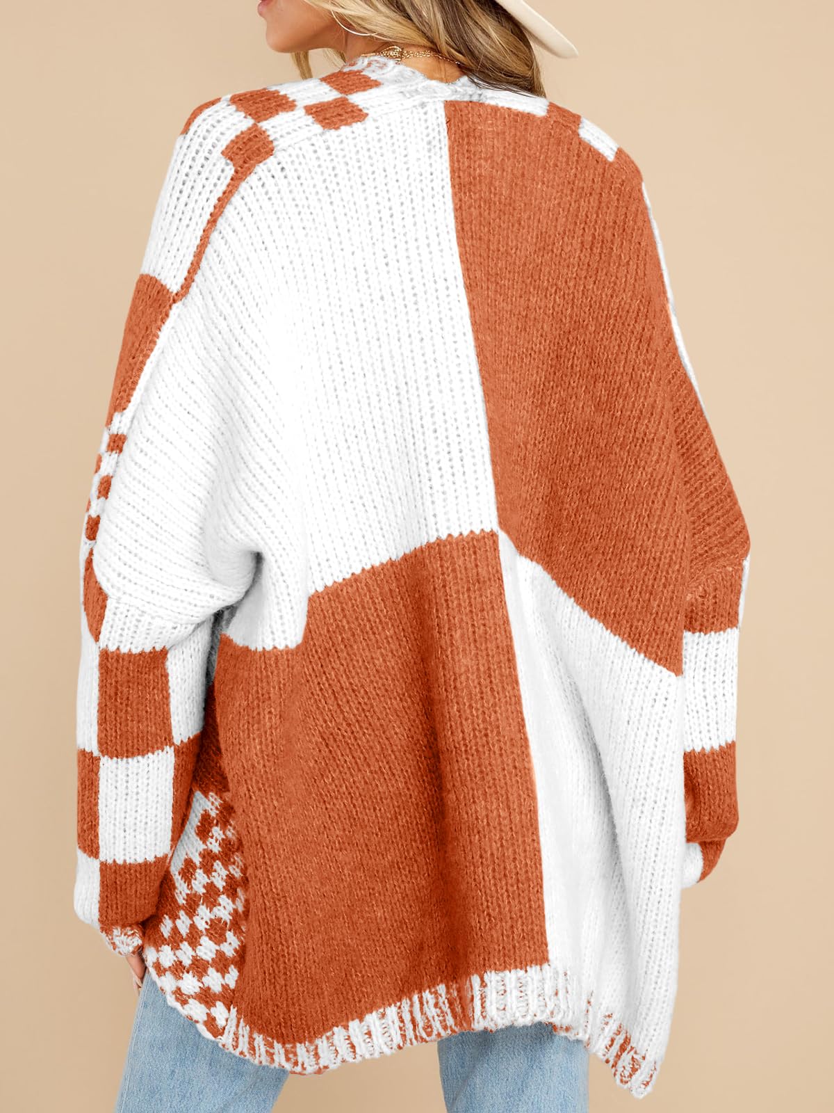 Foto 6 pulgar | Jersey Tipo Cárdigan Saodimallsu A Cuadros A Cuadros Para Mujer - Venta Internacional.