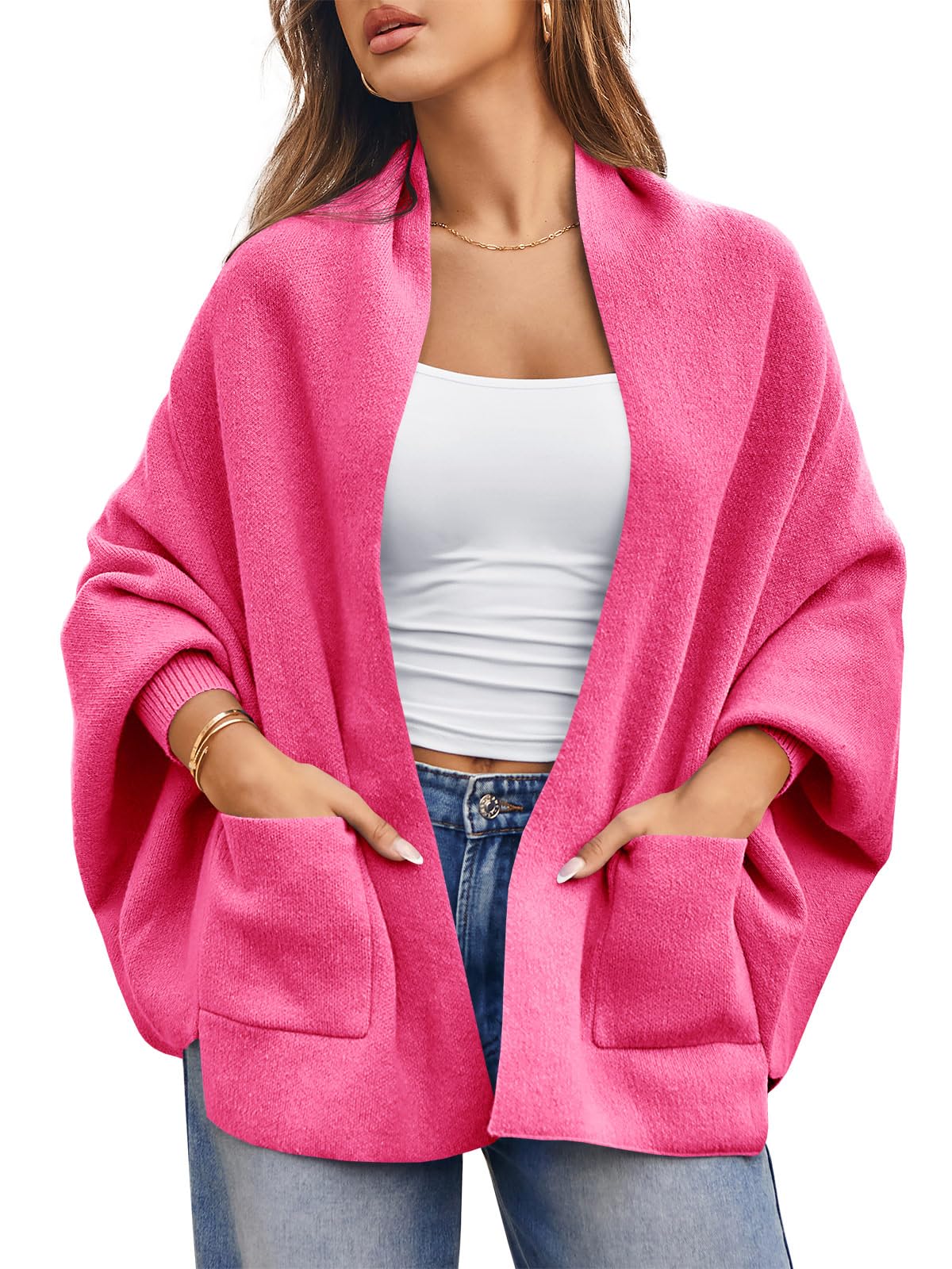 Jersey Tipo Cárdigan Saodimallsu De Punto Grueso Con Parte Delantera Abierta Para Mujer - Venta Internacional.