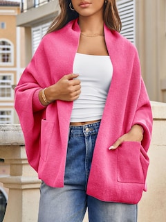 Foto 2 | Jersey Tipo Cárdigan Saodimallsu De Punto Grueso Con Parte Delantera Abierta Para Mujer - Venta Internacional.