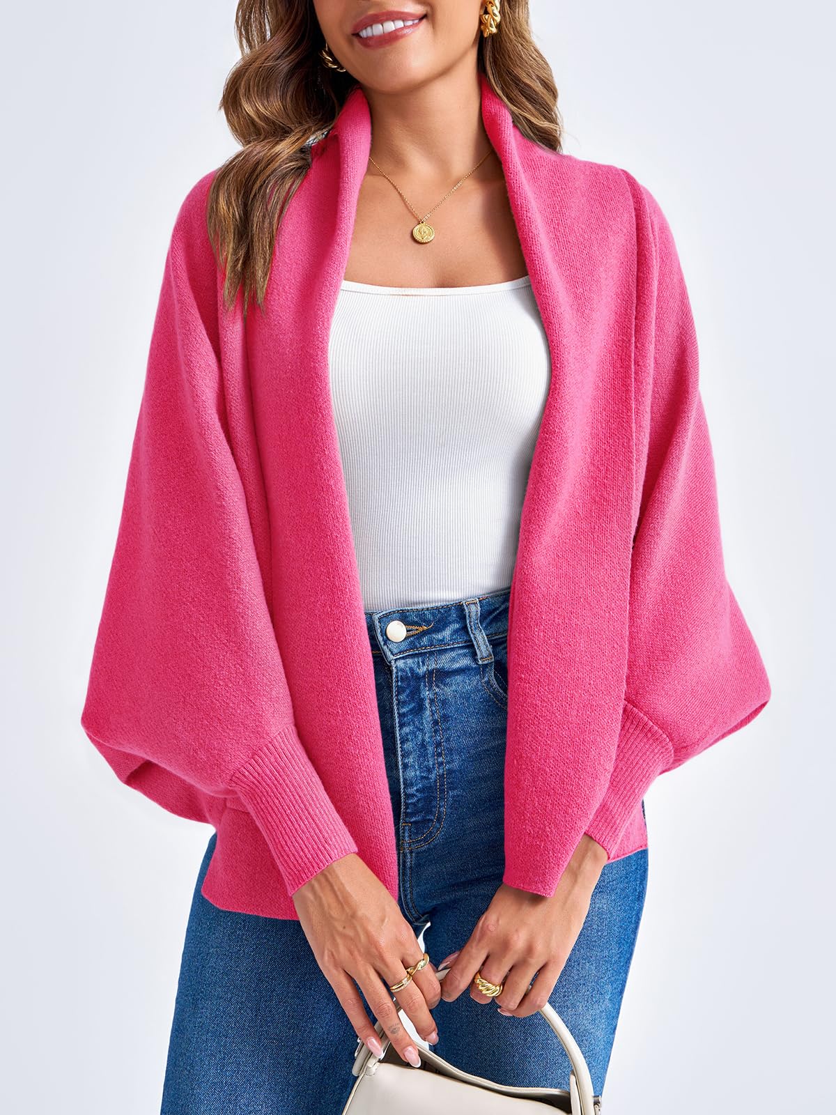 Foto 5 pulgar | Jersey Tipo Cárdigan Saodimallsu De Punto Grueso Con Parte Delantera Abierta Para Mujer - Venta Internacional.
