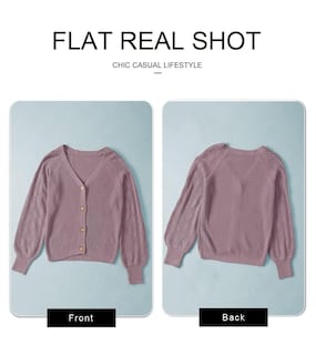 Foto 5 | Jersey Elegante Para Mujer Con Cuello En V, Clásico, Tejido Trenzado, Morado, Xxl - Venta Internacional.