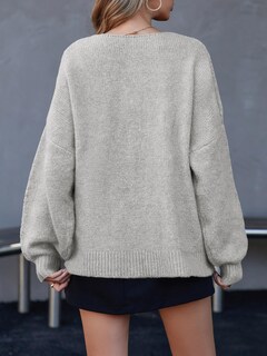 Foto 5 | Jersey Tipo Cárdigan Saodimallsu Para Mujer Con Lazo En La Parte Delantera Y Manga Abullonada - Venta Internacional.