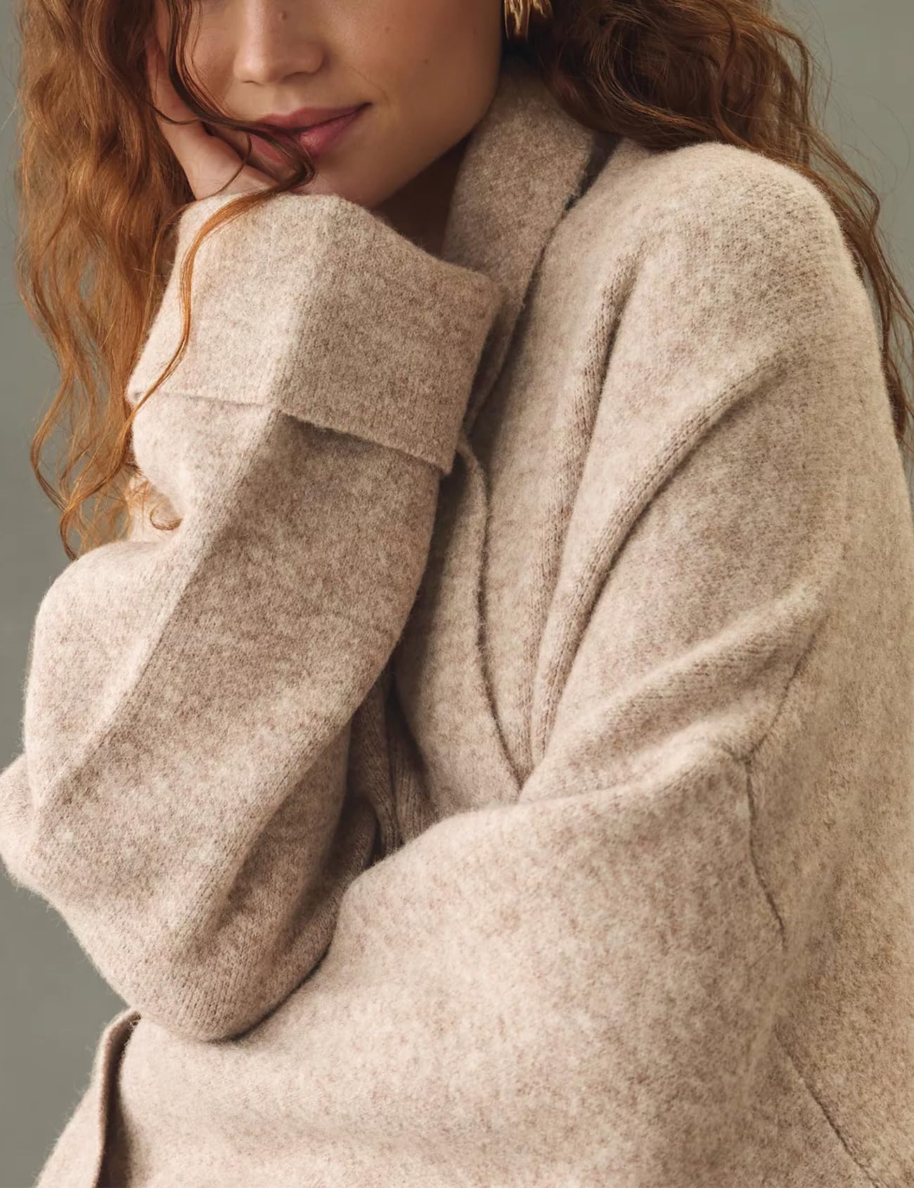 Foto 4 | Suéter Tipo Cárdigan Gihuo De Punto Extragrande Para Mujer - Venta Internacional.