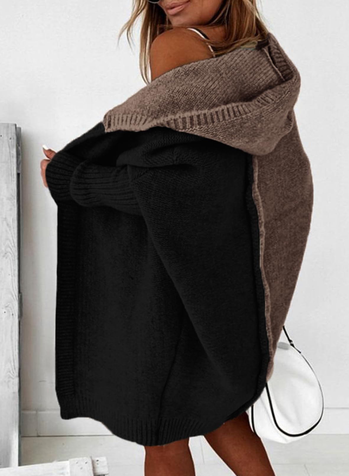 Foto 5 pulgar | Suéter Tipo Cárdigan Astylish Boyfriend Para Mujer, Color Block Black - Venta Internacional.
