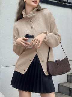 Foto 4 | Cárdigan Saodimallsu De Punto Con Volantes Y Botones Para Mujer - Venta Internacional.