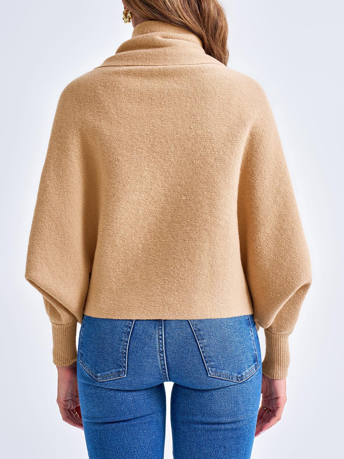 Foto 5 | Jersey Tipo Cárdigan Saodimallsu Con La Parte Delantera Abierta Con Mangas De Murciélago Para Mujer - Venta Internac