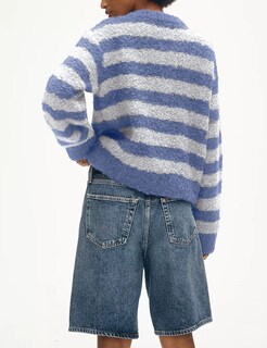 Foto 2 | Jersey Tipo Cárdigan Uaneo A Rayas Con Botones, Azul, Para Mujer - Venta Internacional.