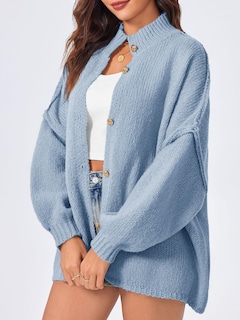 Foto 4 | Jersey De Punto Saodimallsu De Poliéster Azul De Gran Tamaño Para Mujer - Venta Internacional.