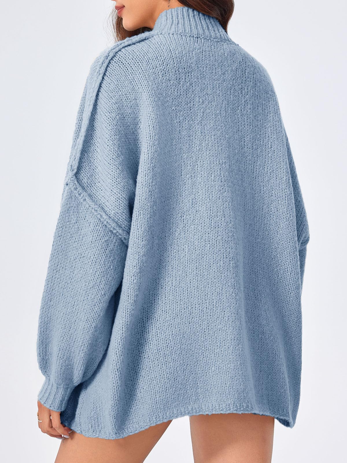 Foto 6 pulgar | Jersey De Punto Saodimallsu De Poliéster Azul De Gran Tamaño Para Mujer - Venta Internacional.
