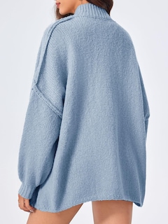 Foto 5 | Jersey De Punto Saodimallsu De Poliéster Azul De Gran Tamaño Para Mujer - Venta Internacional.