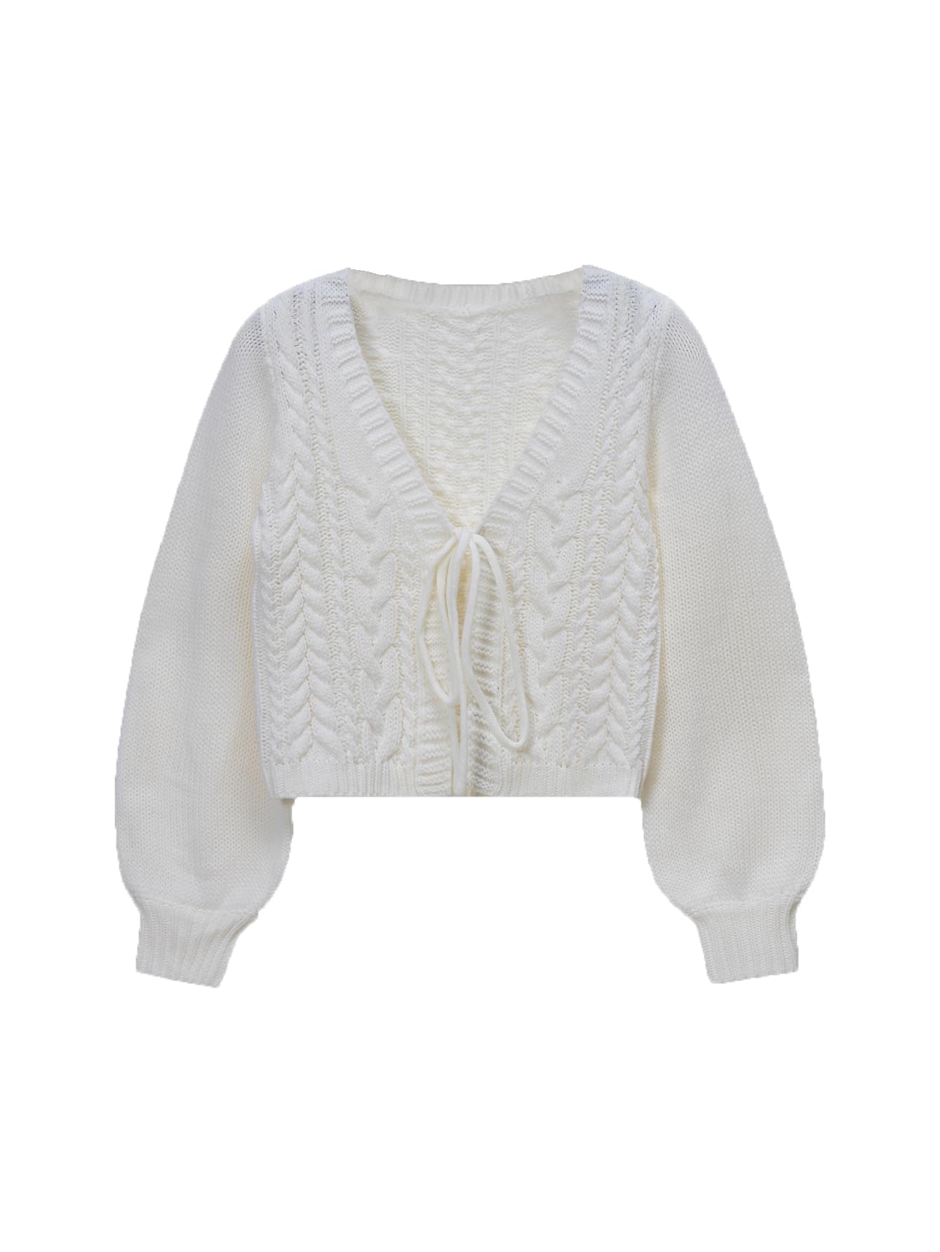 Foto 2 pulgar | Jersey Tipo Cárdigan Soly Hux Para Mujer, Anudado En La Parte Delantera Con Cuello En V, Color Beige - Venta Interna