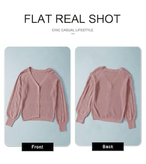 Foto 5 | Jersey Elegante Para Mujer Con Cuello En V, Clásico, Tejido Trenzado, Rosa Xxl - Venta Internacional.