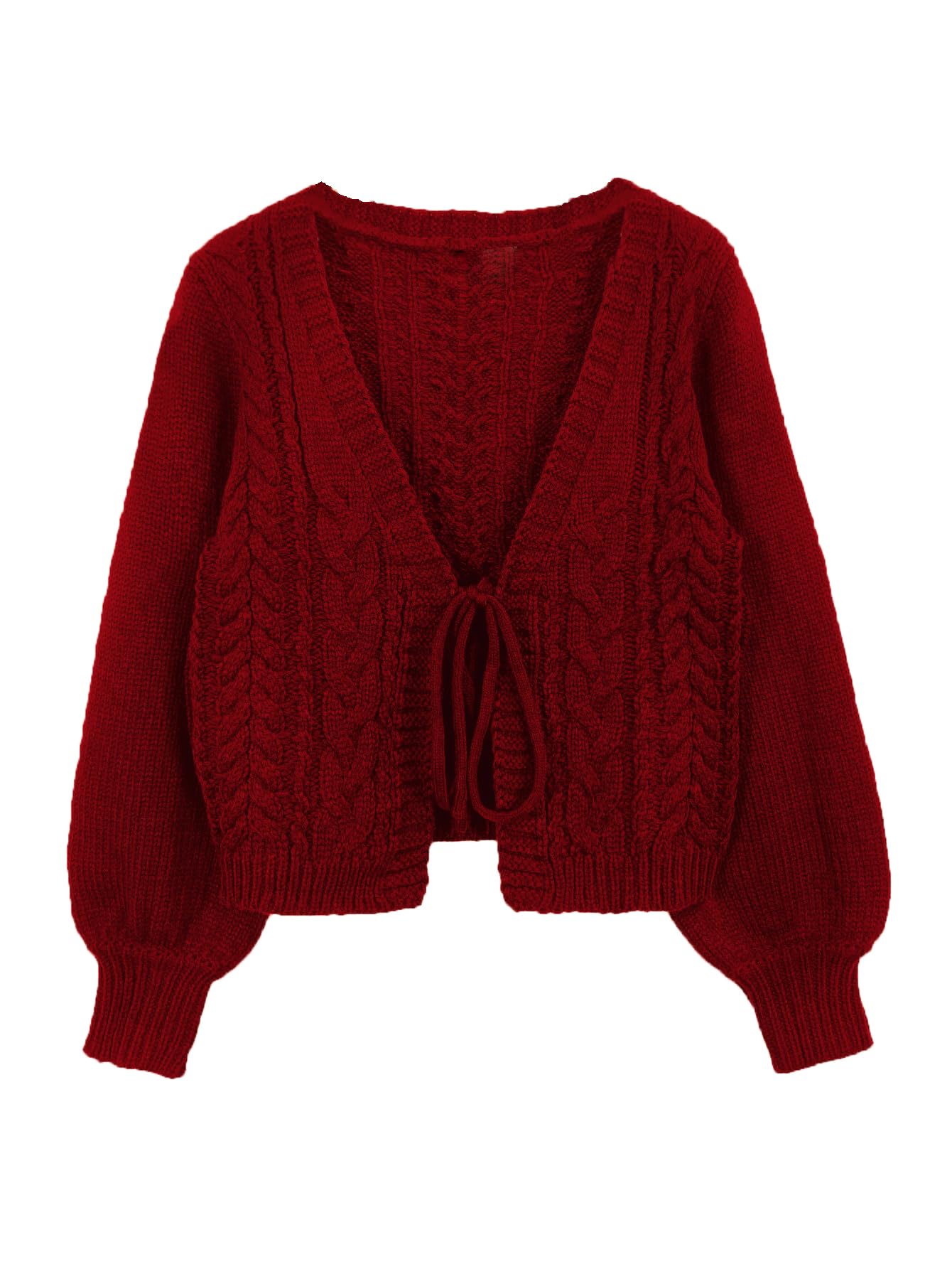 Foto 2 pulgar | Jersey Tipo Cárdigan Soly Hux Para Mujer, Cuello En V, Tejido Burdeos - Venta Internacional.