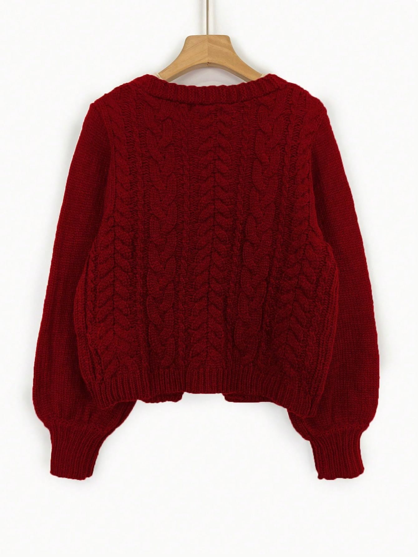 Foto 2 | Jersey Tipo Cárdigan Soly Hux Para Mujer, Cuello En V, Tejido Burdeos - Venta Internacional.